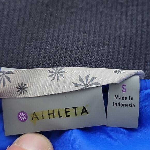 Athleta Puffer Bomber Jacket Blue Goose Down Women's Small - Picture 5 of 10